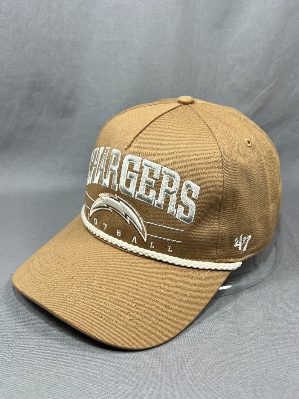 Los Angeles Chargers 47 Brand NFL Snapback Hat Cap Brown Golfer Roscoe Rope Mens